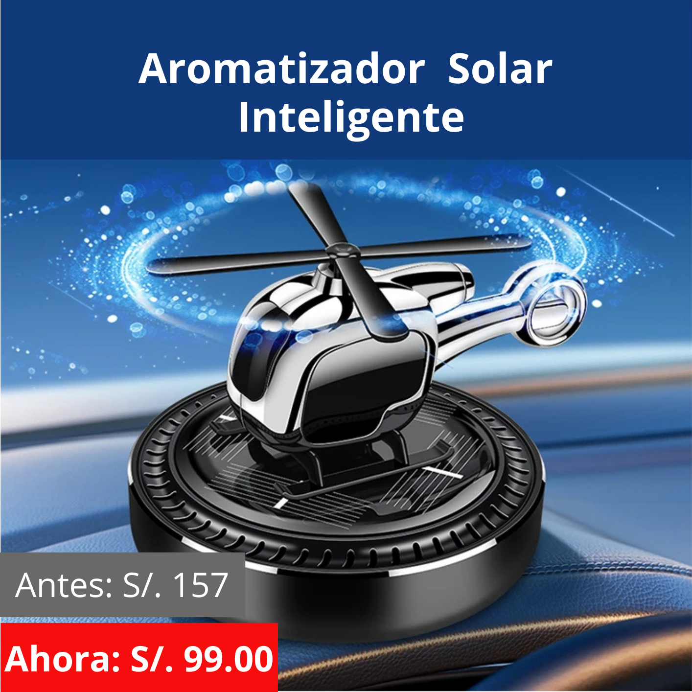 Aromatizador Solar Tipo Helicóptero